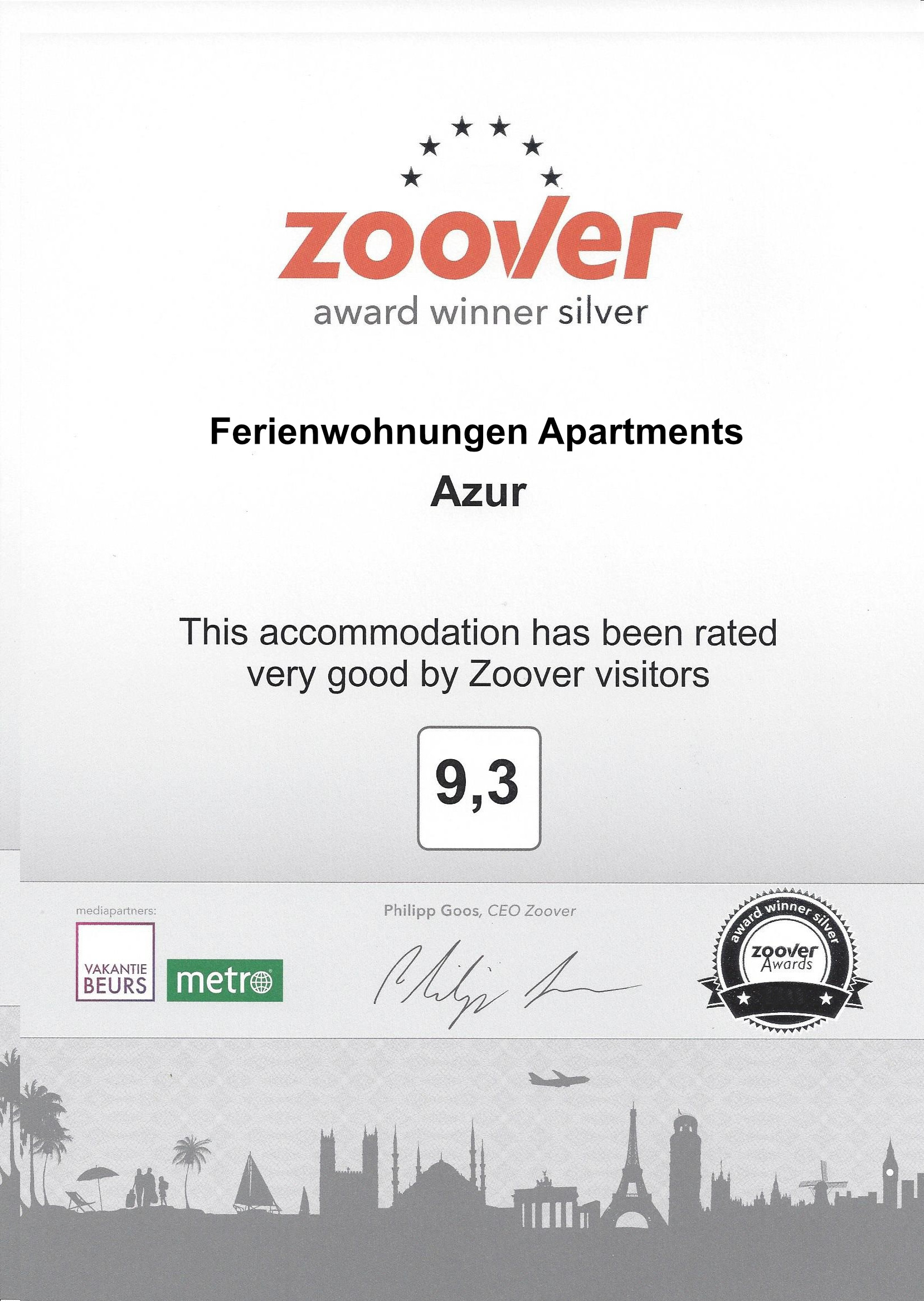 Zoover Apartments Azur 2024